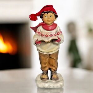 Christmas Traditions Caroler Figurine – Boy Vintage Holiday Décor